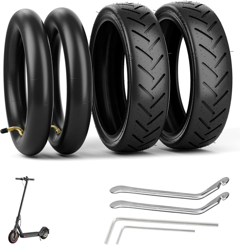 Cooryda 8.5'' Tire&Tube,8 1/2×2 Electric Scooter Tire Replacement Wheels for Gotrax Gxl V2/Xiaomi M365,8.5x2 Spare Wheel Tires for Front Rear Replacement Tires Butyl Rubber Curved Vlave(2inner+2outer) - Image 1